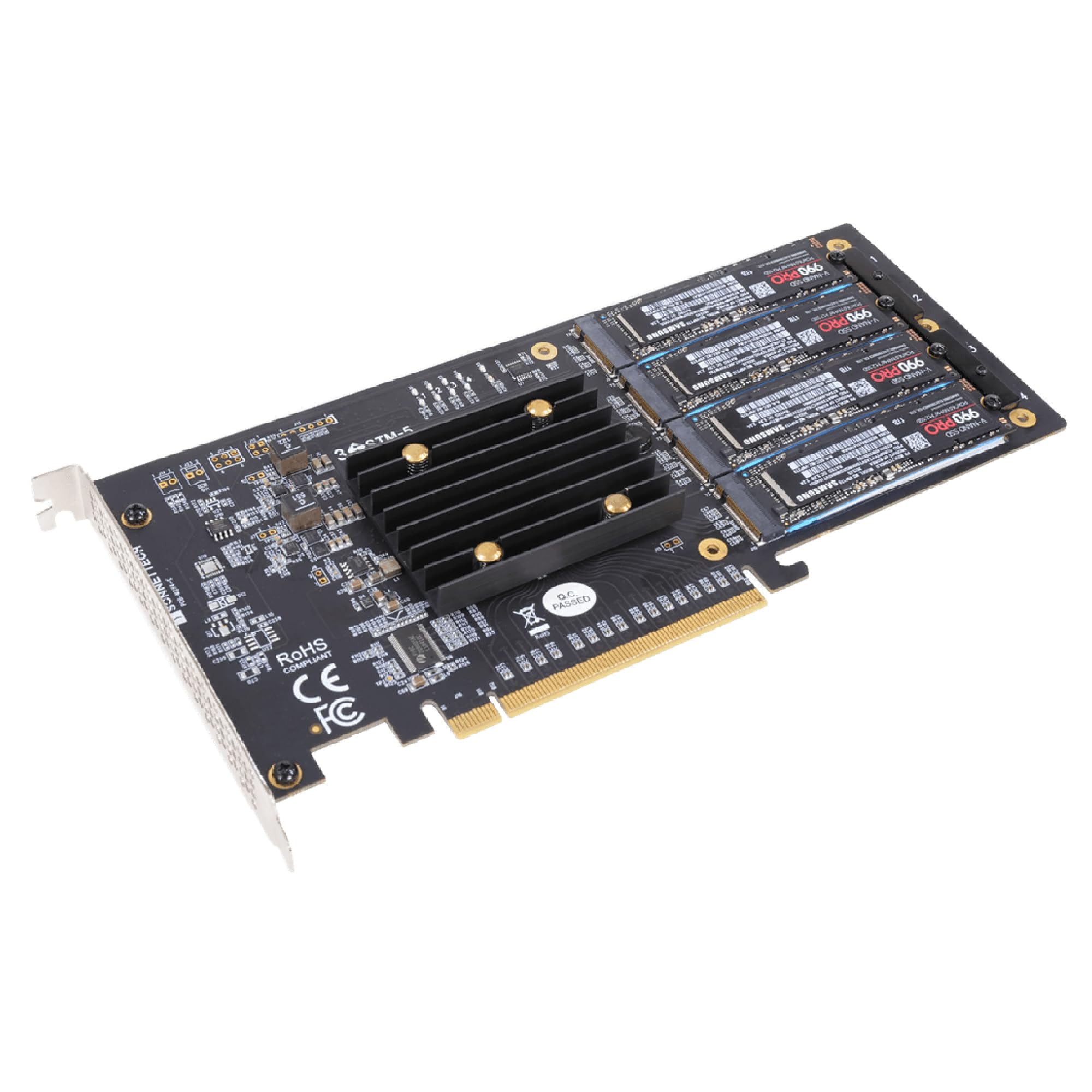 Sonnet M.2 4x4 Silent PCIe Card (Four M.2 NVMe SSD Slot)