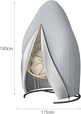 Senders Patio Hanging Egg Chair Cover 210D Grey 115x190cm with Zipper view 3