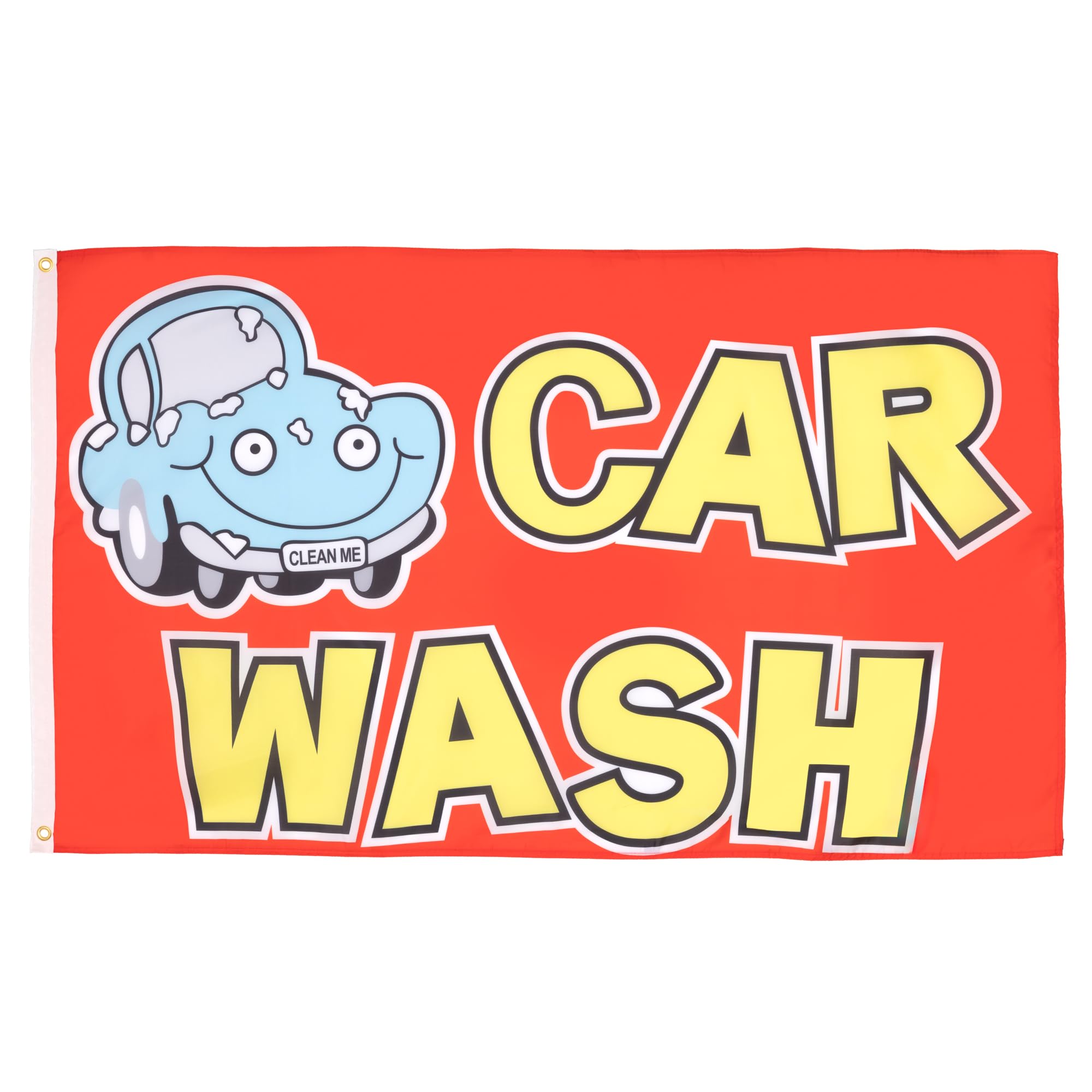 AZ FLAG - Car Wash Cartoon Flag - 3x5 Ft - 100D Polyester Carwash Station Banner with Two Metal Grommets - Fade Resistant - Vivid Colors - 3' x 5' Feet - 150x90 Cm