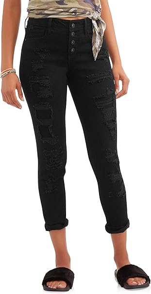 black cuff jeans