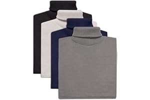 HAMPTON DIRECT Unisex Fake Turtleneck Dickies Dickie Collar Set of 4 Asst Colors