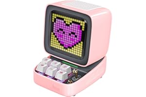 Divoom Ditoo Retro Pixel Art Game Bluetooth Speaker with 16X16 LED App Controlled Front Screen (Pink)