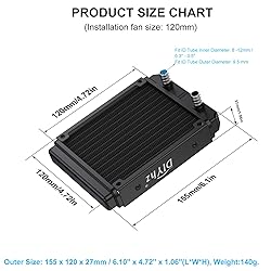DIYhz Water Cooling Computer Radiator, 12 Pipe