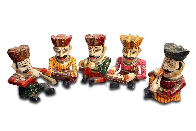 Helping Hand Arts Handmadeo Artize Rajasthani Musician Set Of 5 Showpiece