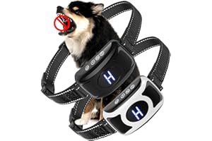 FASHILEAD Dog Bark Collar 2 Pack, Automatic Bark Collar for Large Medium Small Dogs, Smart Anti Barking Training Device with 3 Level Sensitivity + Beep Vibration Harmless Shock,Black and White