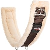 Weaver Equine 32" Super Horse Cinch, Fleece Lined with Flat Buckle | Anti-Slip, Ultra-Soft Feel, Breathable, 3" Polypropylene Webbing, Machine Washable, Nickel-Plated Hardware, Brown/Maize