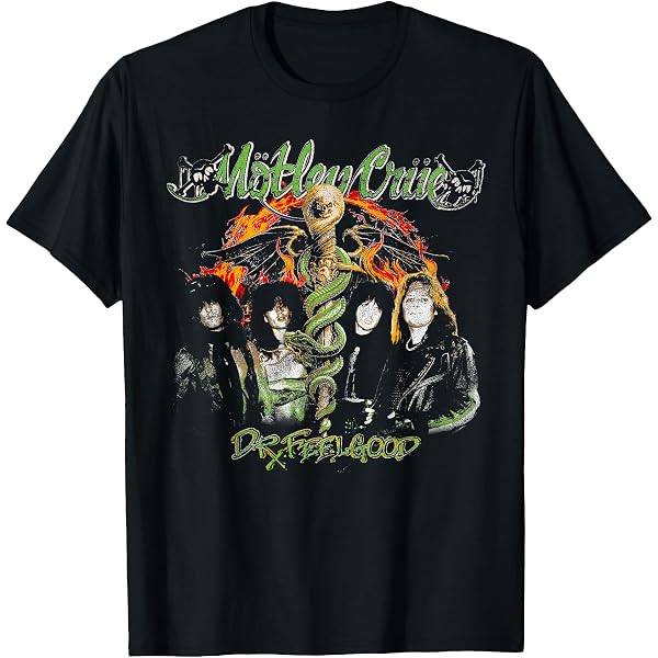 T-Shirt Motley Crue Dr Feelgood Album Cover - Unisexe Homme Femme - 100% Coton Doux