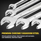 Enventor 14PC Flex Head Ratchet Spanner Set Metric 6-19mm Cr-V Steel 72T Carry view 5