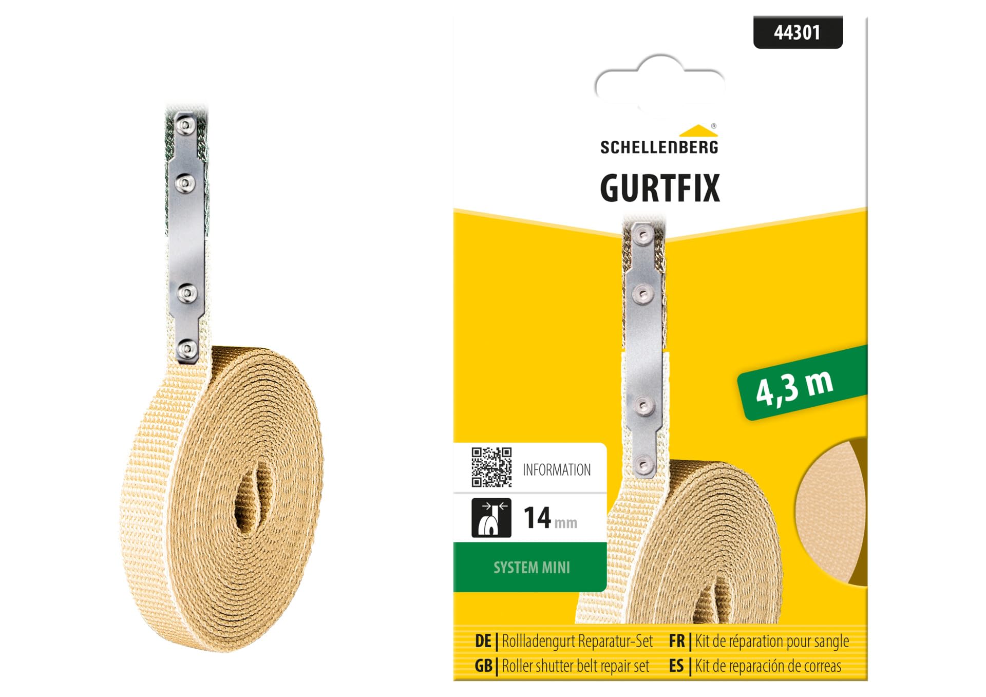 Schellenberg Gurtfix 44304 Mini Repair Kit Beige 14 mm Length 14 mm