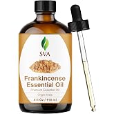 SVA Frankincense Essential Oil with Dropper, 4 Fl Oz (118 ml) | Frankincense Oil for Diffuser, Humidifier, Skin, Body, Perfume, Home Fragrance, Incense, Bath, Soap, Candle &amp; DIY Projects