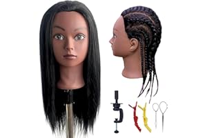 Mannequin Head with Hair for Braiding 16 Inch Practice Hair Mannequin Head for Hairstyling Traning Manikin Doll