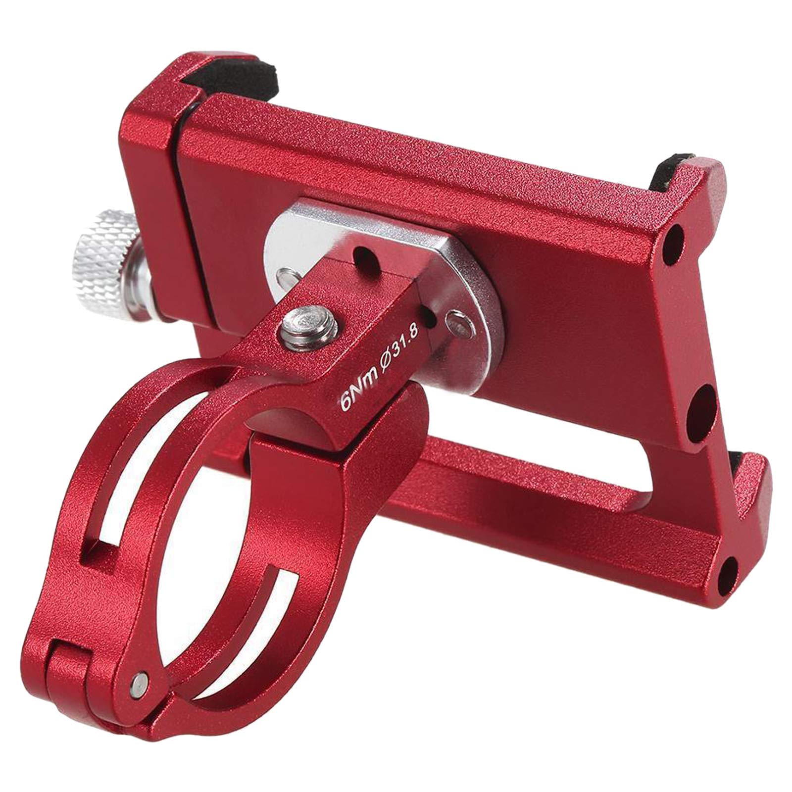 Lixada Universal Adjustable Bike Phone Holder GPS Bracket Cradle Clamp for Mountain Bike (Red)