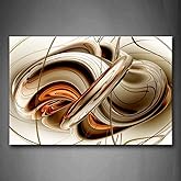 First Wall Art - Abstract Orange White Lines Wall Art Painting The Picture Print On Canvas Abstract Pictures for Home Decor Decoration Gift