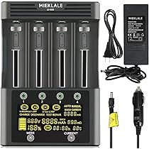 Amazon.com: 18650 Battery Charger, MIEKLALE 4-Bay 3A Fast