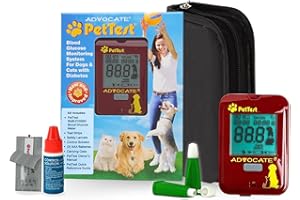 ADVOCATE PETTEST PetTest Beginner Glucose Monitoring Kit for Dogs & Cats, Diabetic Pet Blood Sugar Check Gear, Includes Classic Meter, 25 Test Strips, 25 Safety Lancets, Soft Carrying Case, and More