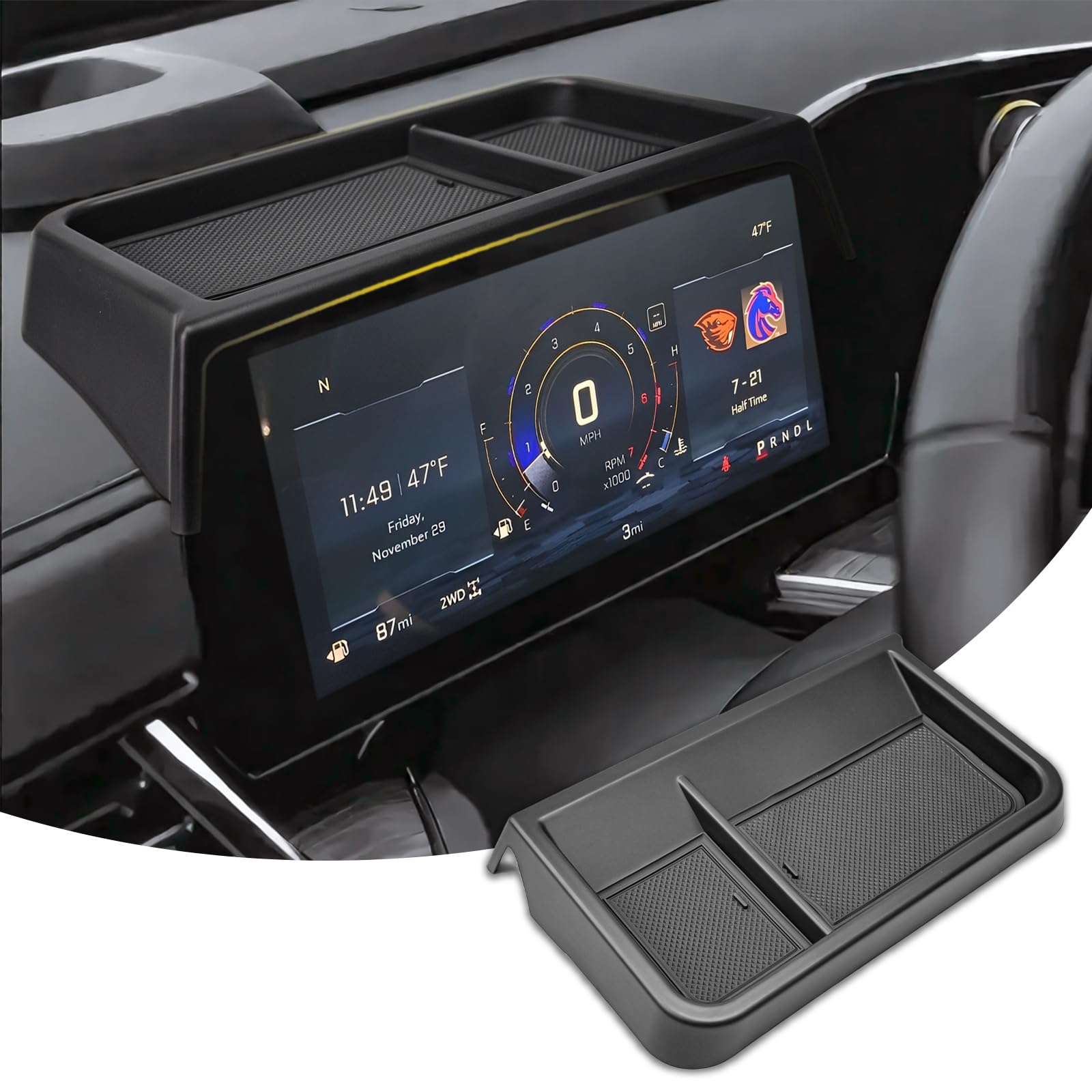 Photo 1 of X-TKER Dashboard Organizer Tray Compatible with Chevy 2025 Tahoe & 2025 Suburban Interior Accessories, Custom-fit Instrument Cluster Storage Tray Behind The Wheel Compartment (NOT for Model with HUD)