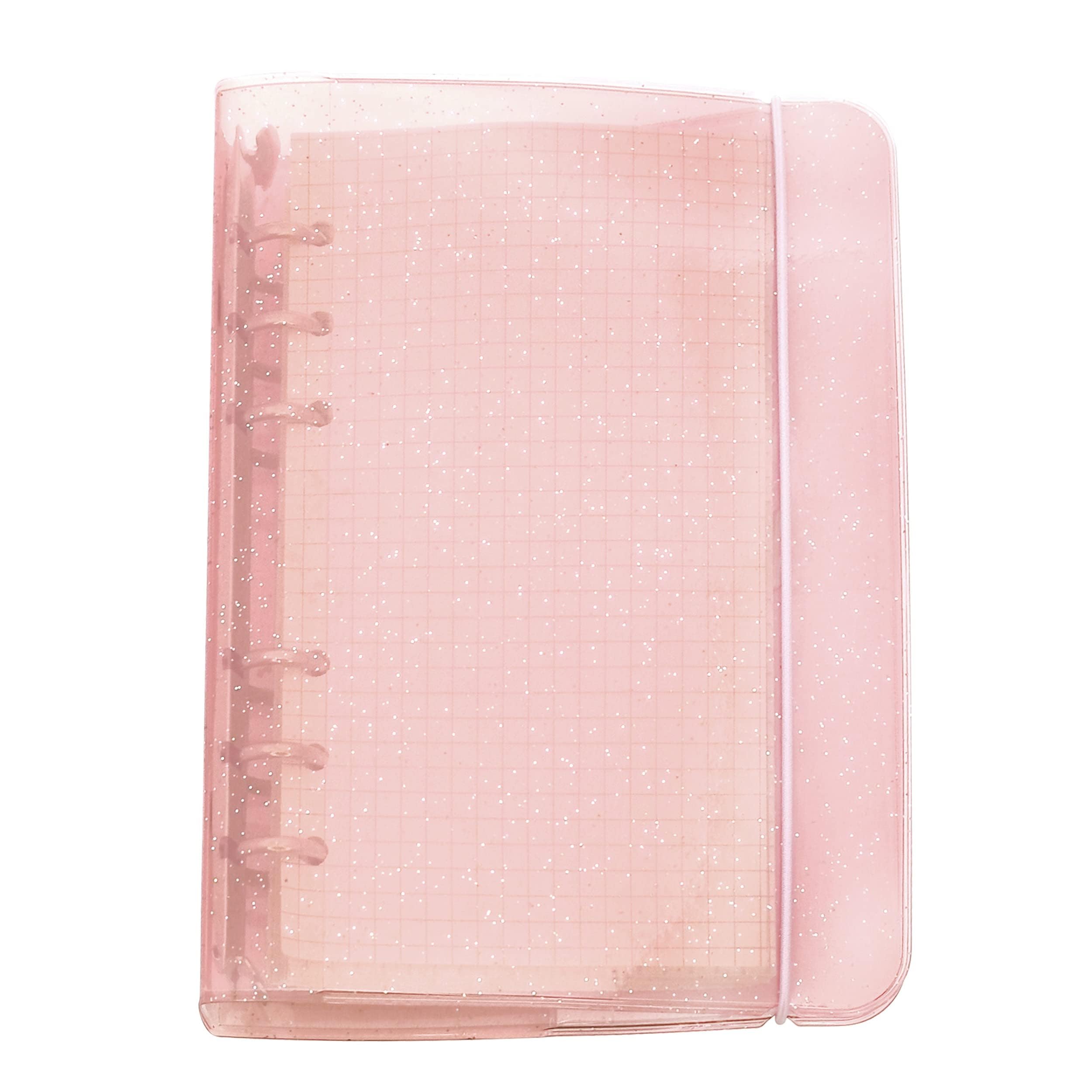 Photo 1 of A6/ A5 6-Holes Colorful PP Cover Round Ring View Binder File Folder for Loose Leaf Sheet Protectors (A5 Mini Set, Cameo Pink)