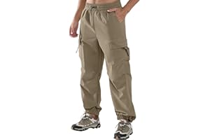 APTRO Men's Baggy Cargo Pants for Outdoor Hiking Casual Multi-Pocket Parachute Pants