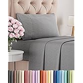 Twin Size 3 Piece Sheet Set - Comfy Breathable & Cooling Bed Sheets Set - Hotel Luxury Bedding for Women, Men, Kids, Teens, Boys & Girls - Deep Pockets, Soft & Wrinkle Free - Grey (Heathered Sheets)