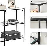 VASAGLE Console Table with 3 Shelves Tempered Glass 100 x 30 x 73 cm view 7