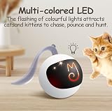 Migipaws Interactive Cat Ball Toy Set Fun Tracker Rechargeable White view 7