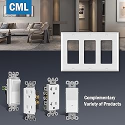 CML 3-Gang Decorator Wall Plates, 4 Pack Electrical