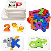 Gojmzo Number and Alphabet Flash Cards for Toddlers 3-5 Years, ABC Montessori Educational Toys Gifts for 3 4 5 Year Old Presc