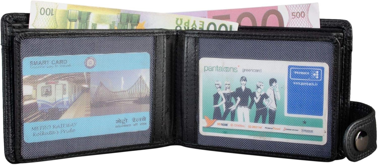 STILORD "Finley Leather Wallet for Men with RFID NFC Protection, Vintage Bifold Wallet with Press Stud - Image 5