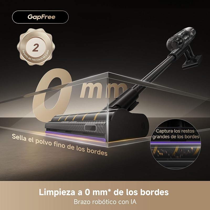 V20, Aspirador sin Cable, a 0 mm de Los Bordes, 25 000 PA/210 AW