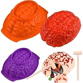 Sakolla 2 Pcs Halloween 3D Human Brain Silicone Molds | Food-grade Silicone Molds, Human Brain Shape Baking Molds for Chocolate Bomb, Jelly, Cake, Gelatin, Candle and Resin