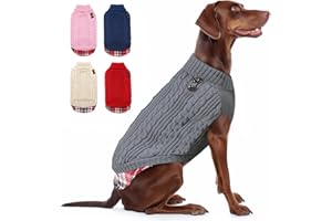 KYEESE Dogs Sweaters Pullover Dogs Sweaters for Large Dogs Knitwear Large Dog Sweater with Gingham Dog Sweater Large Size Dog Warm Dog Clothes Dog Coats Pet Coat for Fall Winter