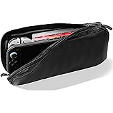 RHOTALL Slim Carrying Case for Nintendo Switch/OLED/Lite / 2, Travel Protection Carry Case for Switch 2 (2025), Soft Leather Portable Protective Bag, Fluffy Lining Accessories Bag - Black