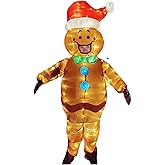 LEDPATY Adult Inflatable Costumes Blow up Gingerbread Man Funny Giant Xmas Christmas Character Costumes Costume For Man Women