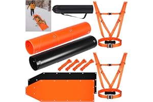 WinnerWhy 2 Set Thickened Tear-Resistant Deer Drag Sled Game Glide Heavy Duty Deer Cart Game Hauler for Hunting with Storage Bag, 2 Dual Harness Elk Drag with Rope for Hauling Elk Turkeys