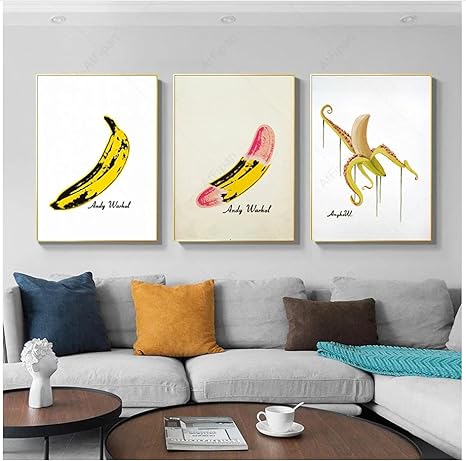 Amazon キャンバスウォールアート 防水アートキャンバスプリントポスター人気のアンディウォーホルバナナ 絵画アートプリントキャンバス絵画フレームなし アートフレーム ポスター オンライン通販