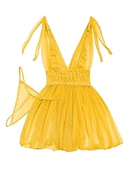Lilosy Sexy Polka Dots Mesh Sheer Babydoll Chemise