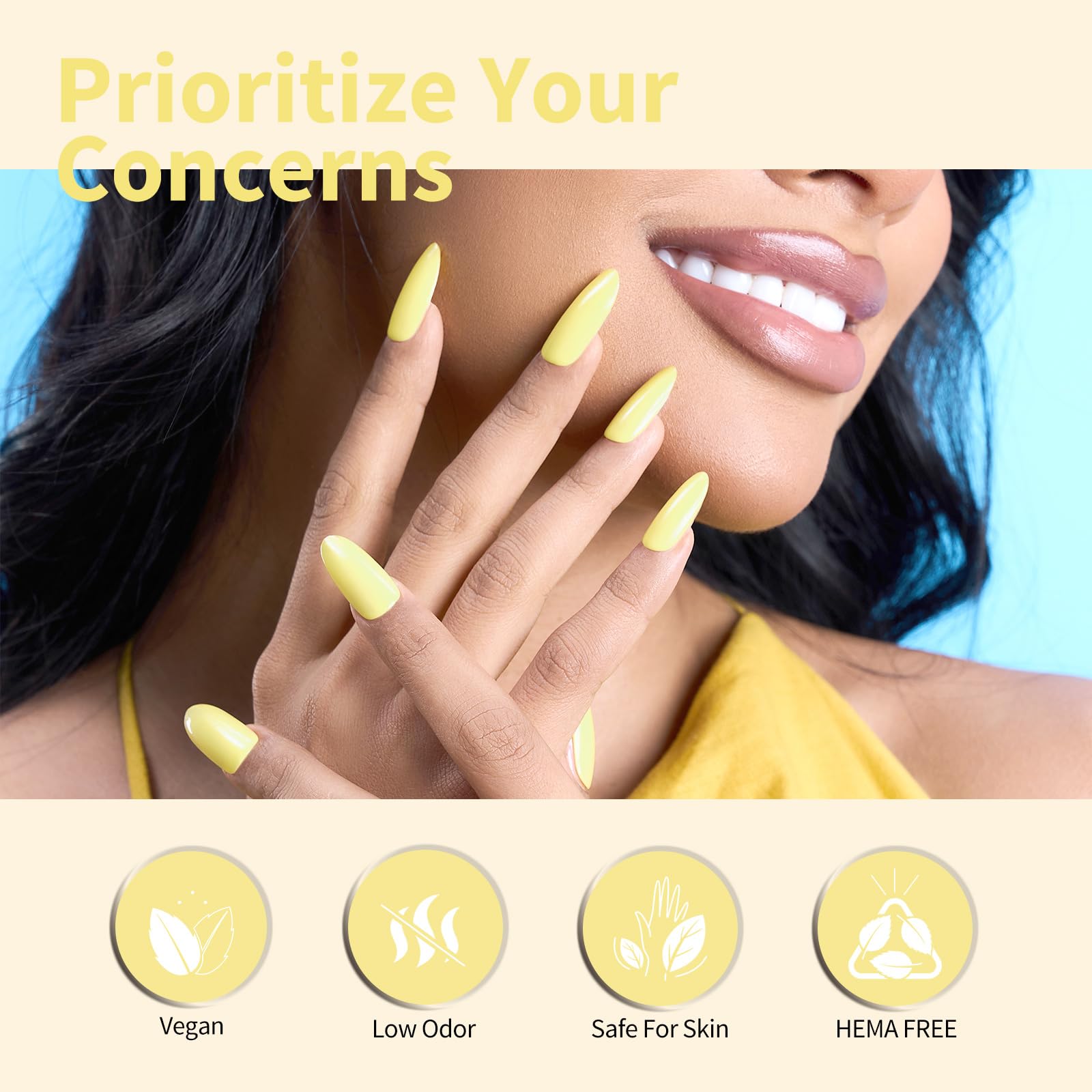 CANNI Yellow Gel Nail Polish, 1Pcs Light Yellow Gel Polish Bright Pastel Butter Yellow Color Nail Polish Gel High Gloss Soak Off U V Gel Nail French Nail Manicure Salon DIY - Image 6