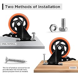 Caster Wheels, Heavy Duty 4 Inch Casters Set of