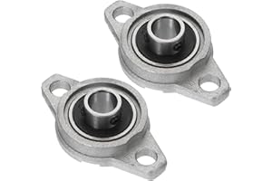 PATIKIL Pillow Block Bearing 3/8" / 10mm Bore, 2 Pcs Zinc Alloy Steel Mounted Flange Pillow Block Self Alignment Insert Beari