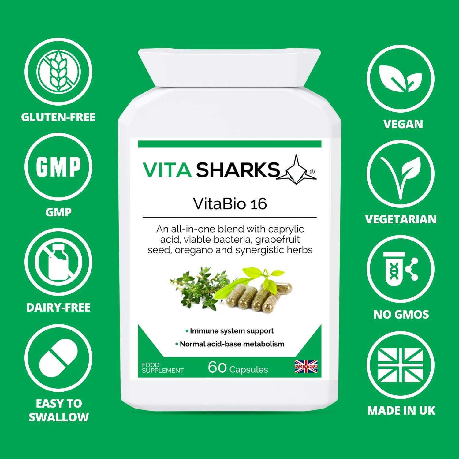 VitaBio 16 Bowel & Colon Cleansing. Natural Digestive Health, Vegan Gut & Immune Support. Kosher Detox & Cleanse. Anti-Viral - Image 3