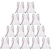 Grneric 14 Pcs Drawstring Bags Softball Baseball Basketball Football Goodie Favor Bags Cinch Bag Sackpack for Sports Teams (Baseball)