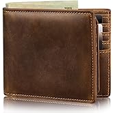 Artpaxy Mens Wallet Bifold Genuine Leather RFID Blocking Wallet for Men with 2 ID Windows 11 Card Holders 2 cash pockets 1 Gift Box