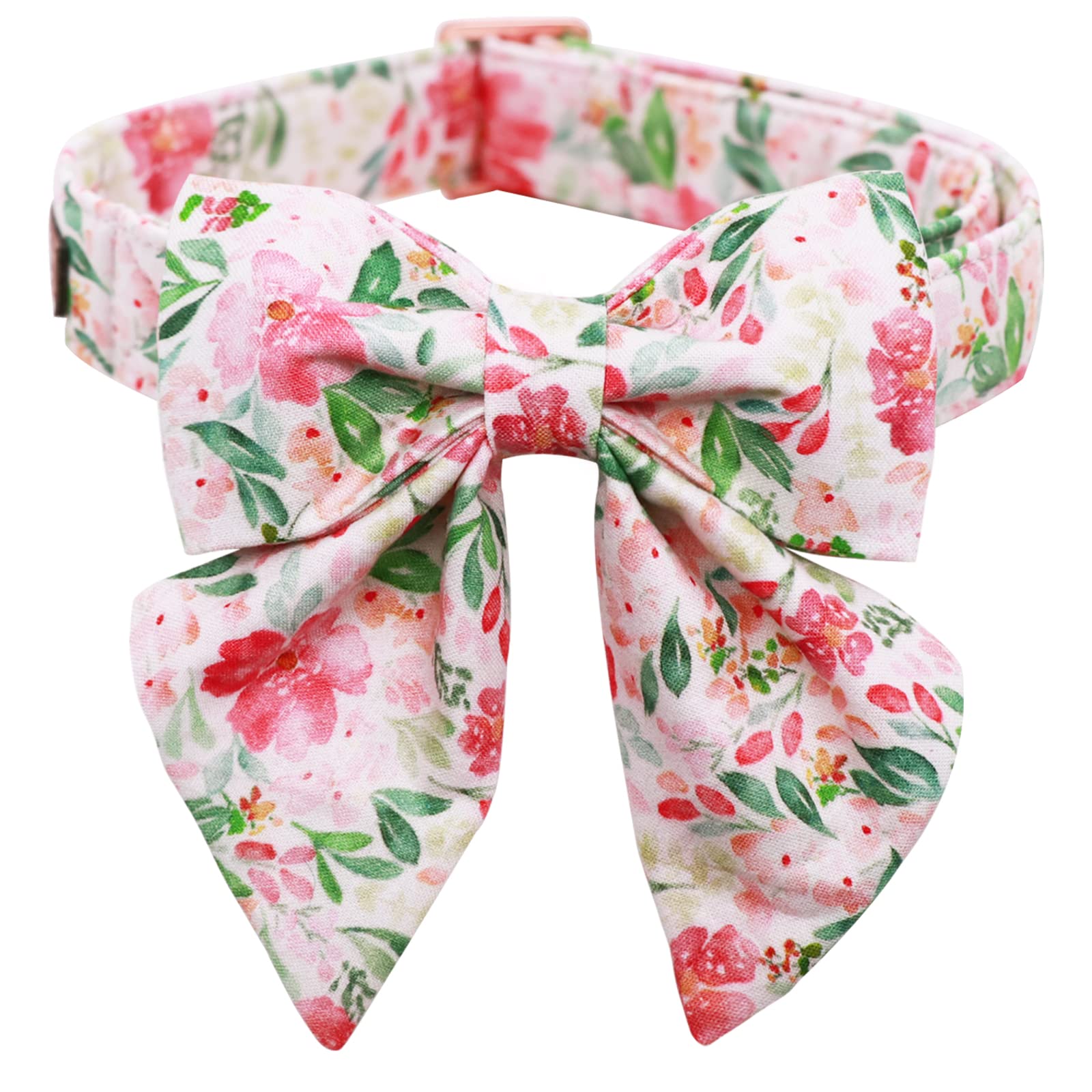 Lionet Paws Dog Collar with Bow Tie - Soft Comfortable Adjustable Collars with Metal Buckle for Large Dogs, Neck 40-60 cm