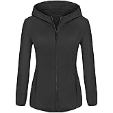 Viracy Womens Full Zip Up Hoodies Lightweight Fleece Jackets Long Sleeve Hiking Sweater with Handy Pockets and Inside Pocket