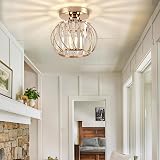 Hudi Fyier Crystal Chandelier Ceiling Light Gold Semi Flush Mount 60W view 6