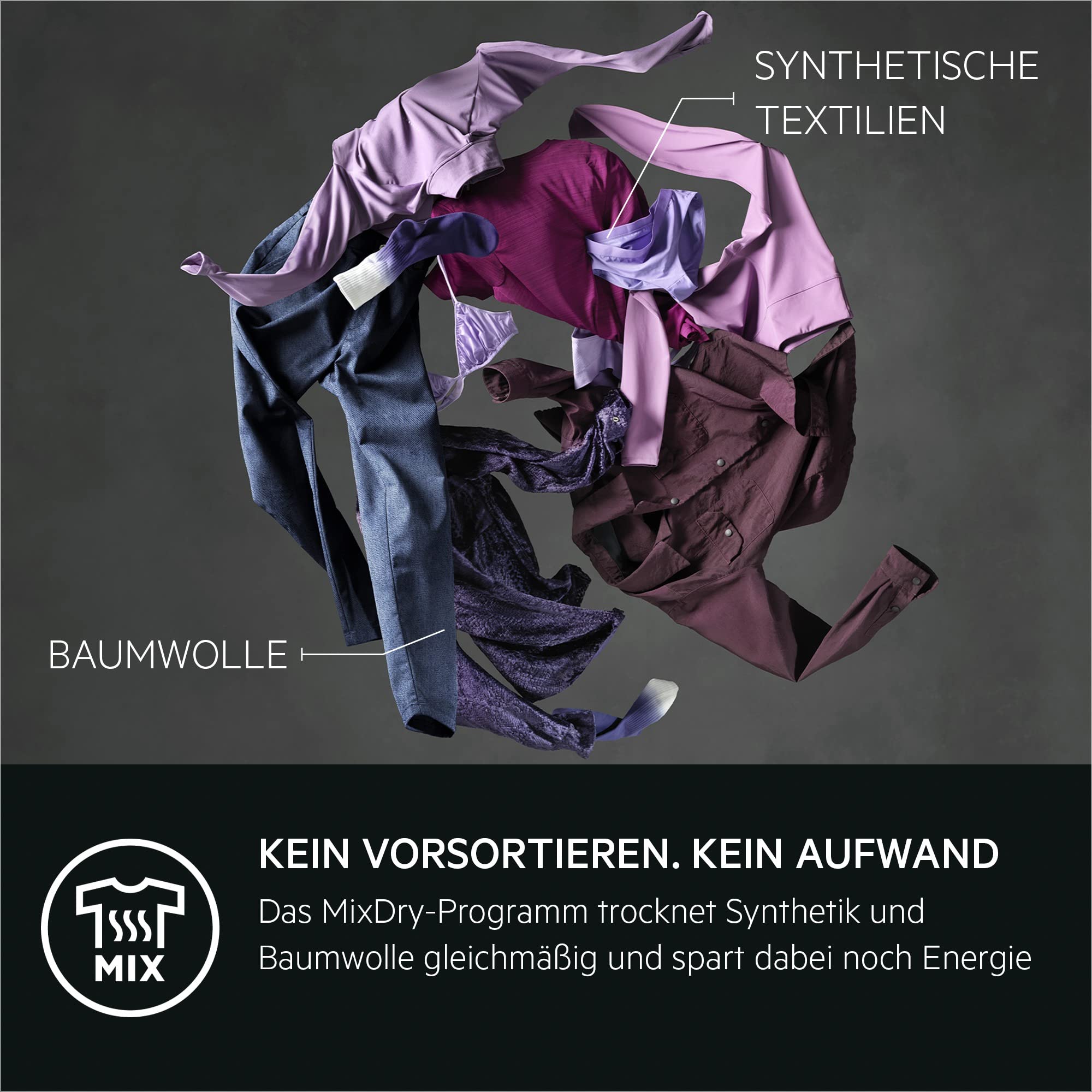 AEG Wärmepumpentrockner 9 kg, Serie 7000: SensiDry schonendes & energiesparendes Trockenverfahren, neue Energiekl. C, Mengenautomatik, wechselende Drehrichtung, Schontrommel, Knitterschutz, TR7T65690 5