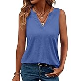 TICTICMIMI Women's V Neck Tank Tops Summer Casual Sleeveless Shirts