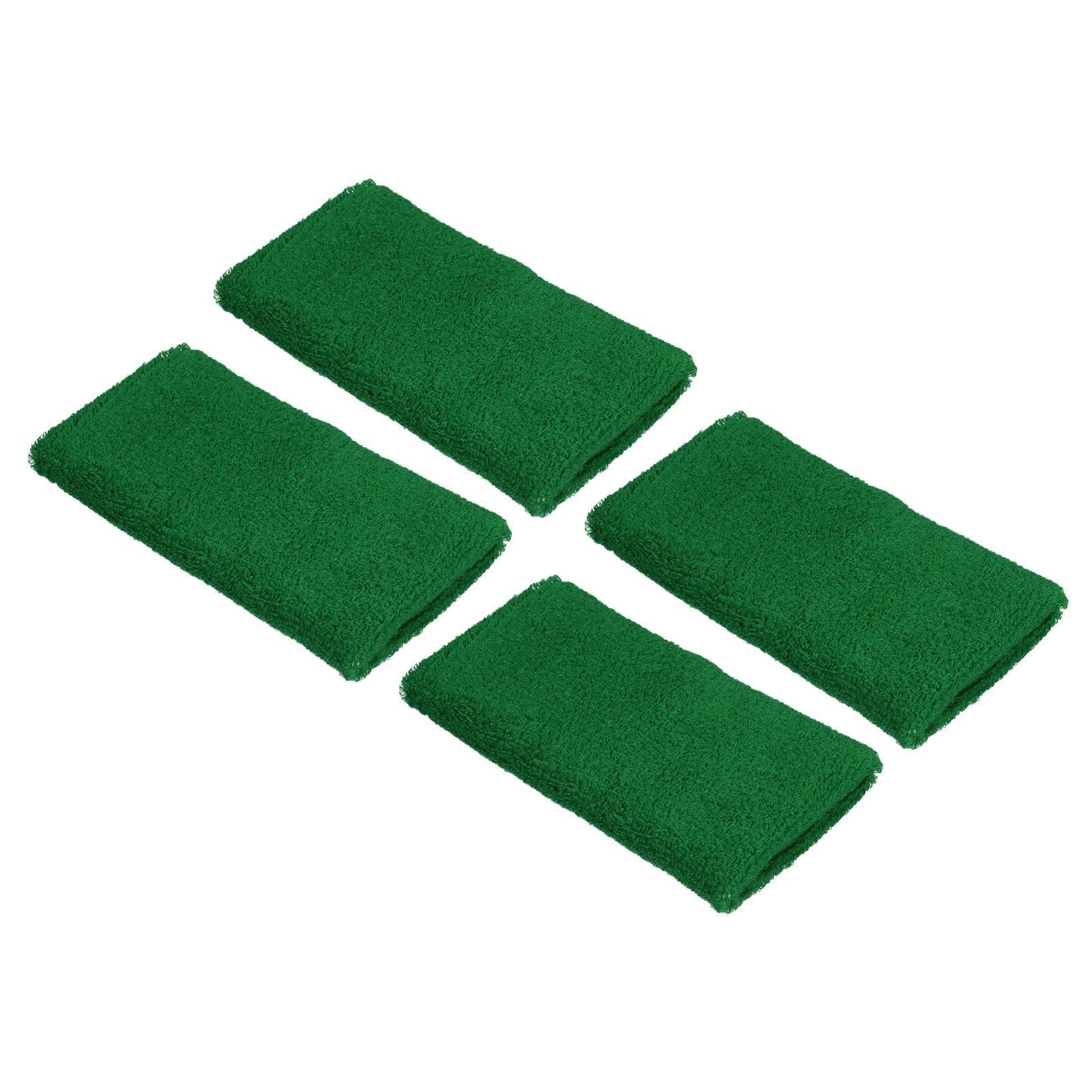 PATIKIL Sports Wristbands 8x15cm, 4 Pack Cotton Terry Cloth Absorbent Sweatband for Tennis Basketball Working Out Athletic Running, Dark Green