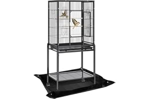 Waterproof Bird Cage Mat 39 x 39 Inch Easy Clean and Convenient Use Under Pet Cage Mat for Protect Floors（Black）