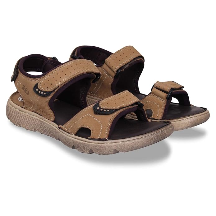 Buy ID Men's Genuine Leather Sandals at Amazon.in